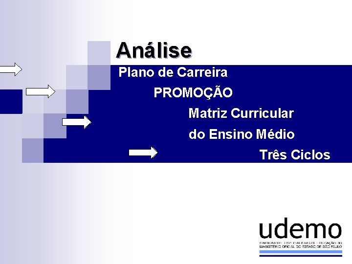 Análise Plano de Carreira PROMOÇÃO Matriz Curricular do Ensino Médio Três Ciclos Análise Plano de Carreira PROMOÇÃO Matriz Curricular do Ensino Médio Três Ciclos