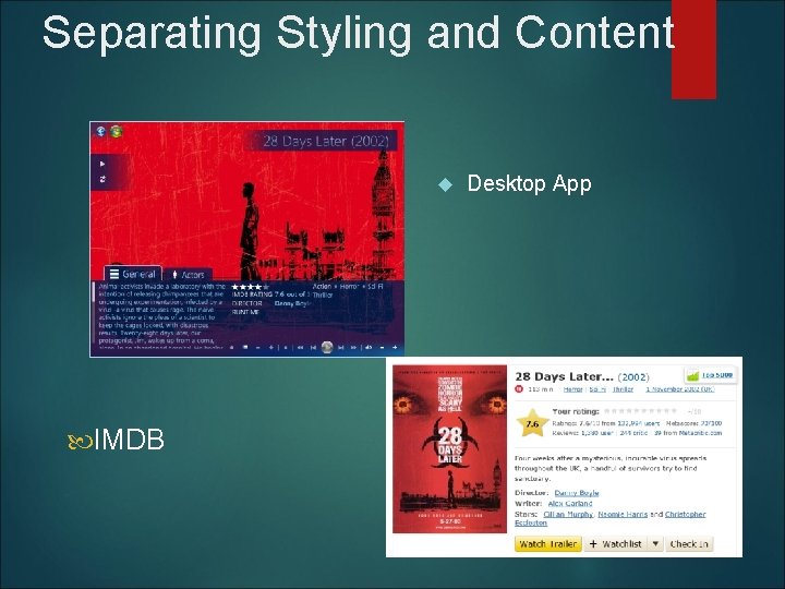 Separating Styling and Content IMDB Desktop App 