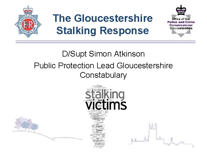 The Gloucestershire Stalking Response D/Supt Simon Atkinson Public Protection Lead Gloucestershire Constabulary 