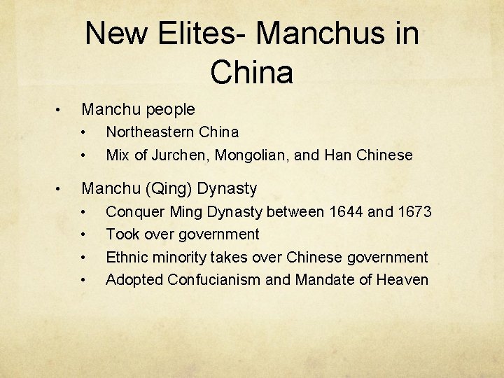 New Elites- Manchus in China • Manchu people • • • Northeastern China Mix