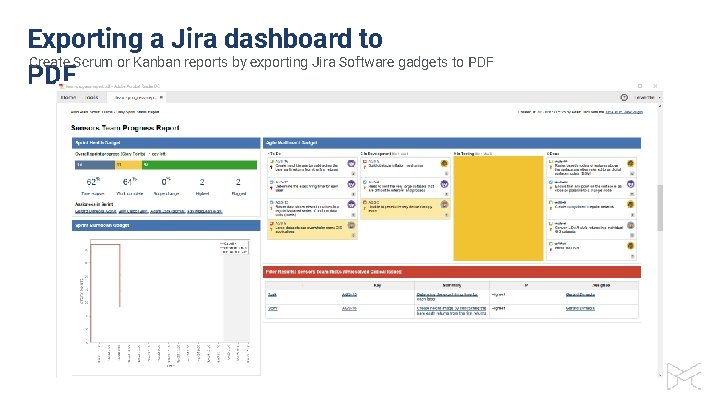 Exporting a Jira dashboard to Create Scrum or Kanban reports by exporting Jira Software