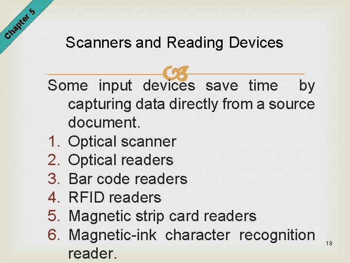 er 5 pt ha C Scanners and Reading Devices devices Some input save time