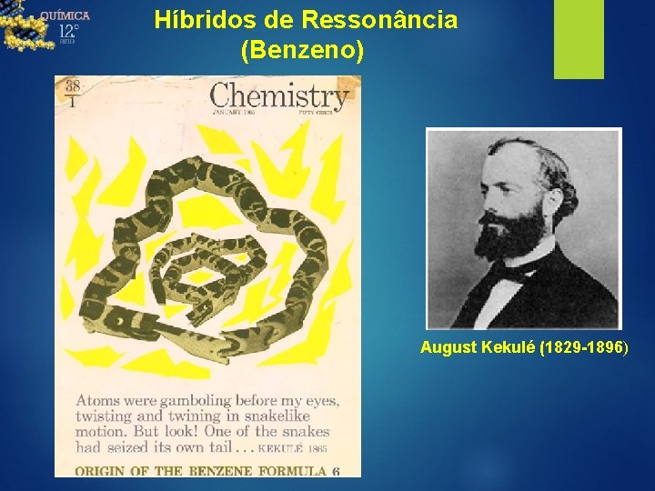 Híbridos de Ressonância (Benzeno) August Kekulé (1829 -1896) 