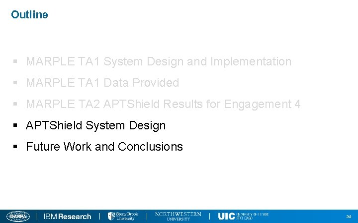 Outline § MARPLE TA 1 System Design and Implementation § MARPLE TA 1 Data