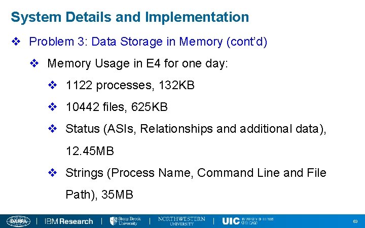 System Details and Implementation v Problem 3: Data Storage in Memory (cont’d) v Memory