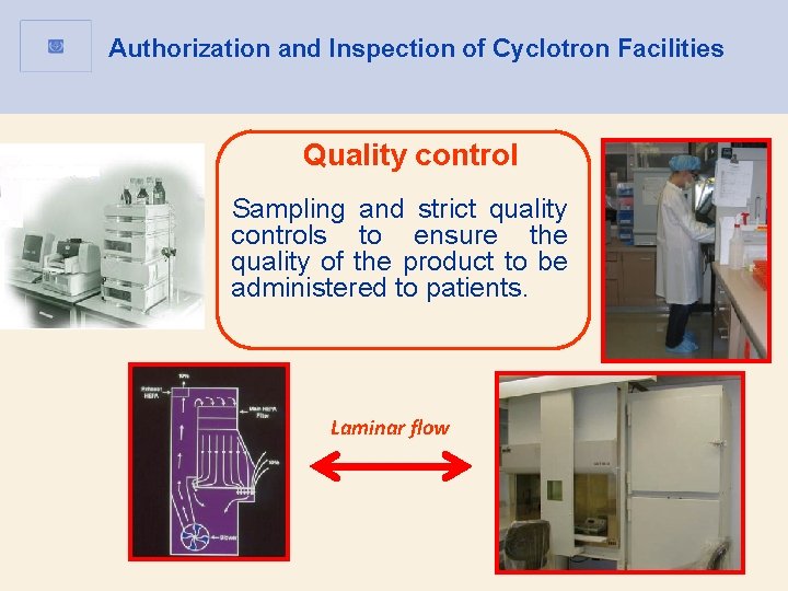 Authorization and Inspection of Cyclotron Facilities Quality control Sampling and strict quality controls to Authorization and Inspection of Cyclotron Facilities Quality control Sampling and strict quality controls to