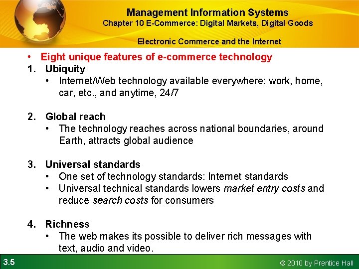 Management Information Systems Chapter 10 E-Commerce: Digital Markets, Digital Goods Electronic Commerce and the