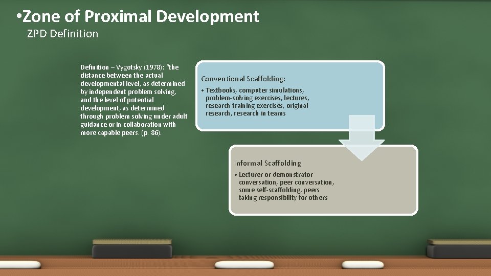  • Zone of Proximal Development ZPD Definition – Vygotsky (1978): “the distance between