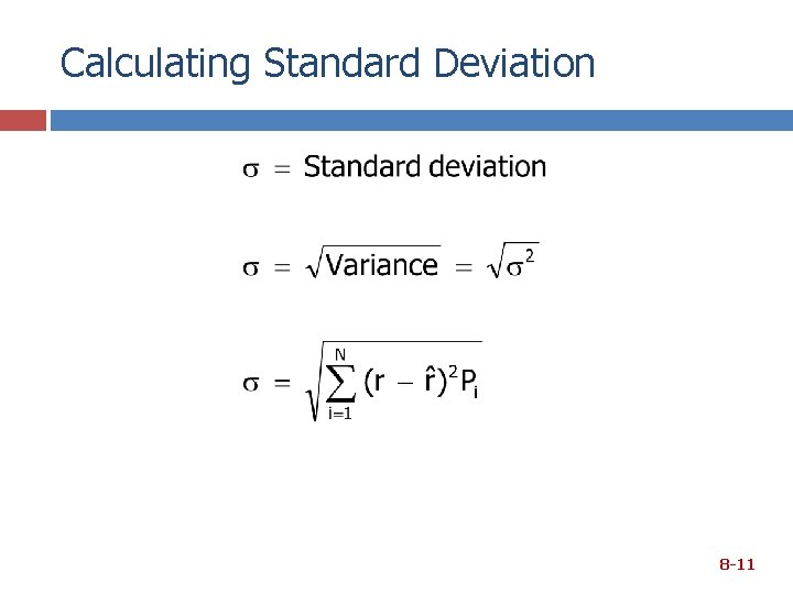 Calculating Standard Deviation 8 -11 