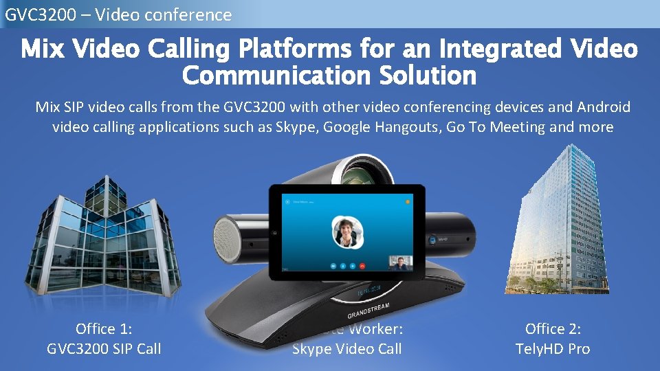 GVC 3200 – Video conference Mix Video Calling Platforms for an Integrated Video Communication