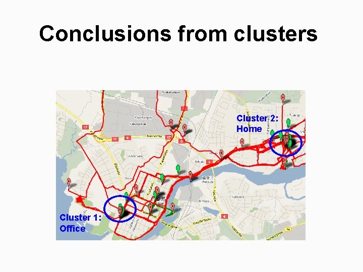 Conclusions from clusters Cluster 2: Home Cluster 1: Office 