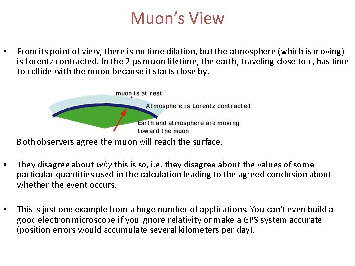 Muon’s View • • • From its point of view, there is no time