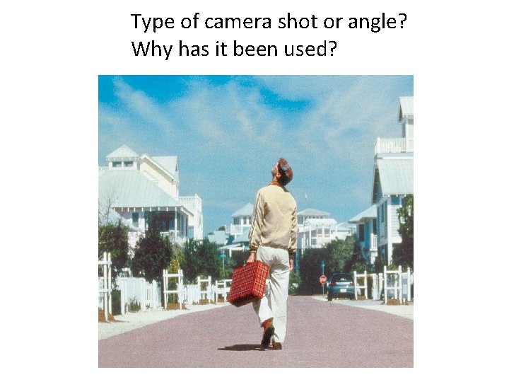 Type of camera shot or angle? Why has it been used? 