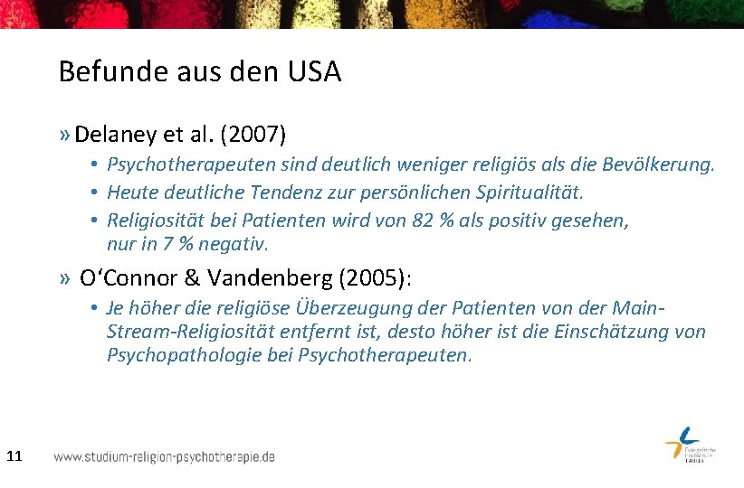 Befunde aus den USA » Delaney et al. (2007) • Psychotherapeuten sind deutlich weniger