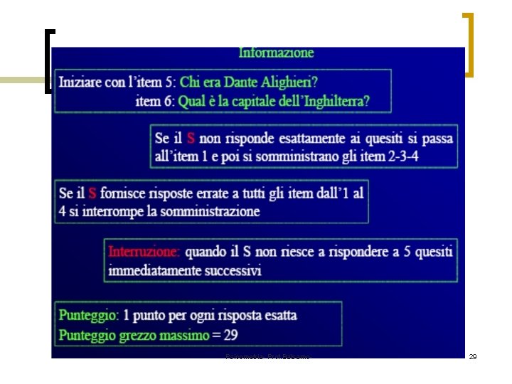 Psicometria- Prof. Balsamo- 29 