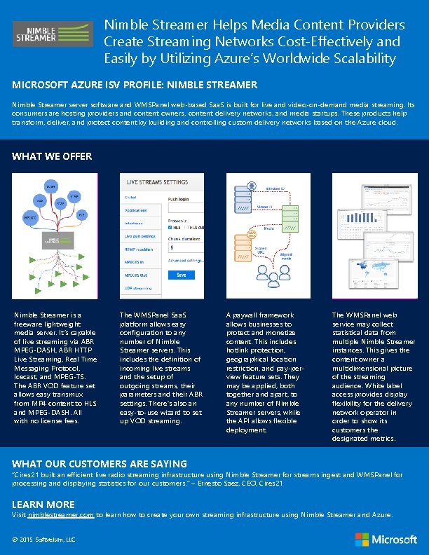 Nimble Streamer Helps Media Content Providers Create Streaming Networks Cost-Effectively and Easily by Utilizing