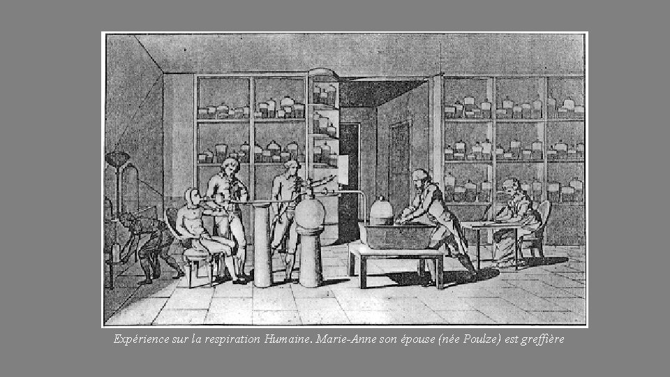 Expérience sur la respiration Humaine. Marie-Anne son épouse (née Poulze) est greffière Expérience sur la respiration Humaine. Marie-Anne son épouse (née Poulze) est greffière