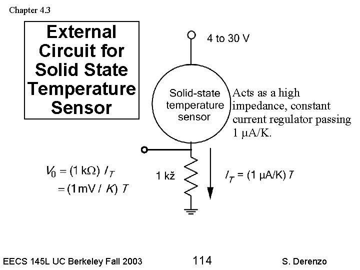 Chapter 4. 3 External Circuit for Solid State Temperature Sensor EECS 145 L UC