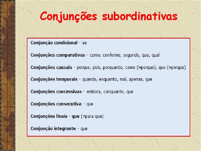 Conjunções subordinativas 