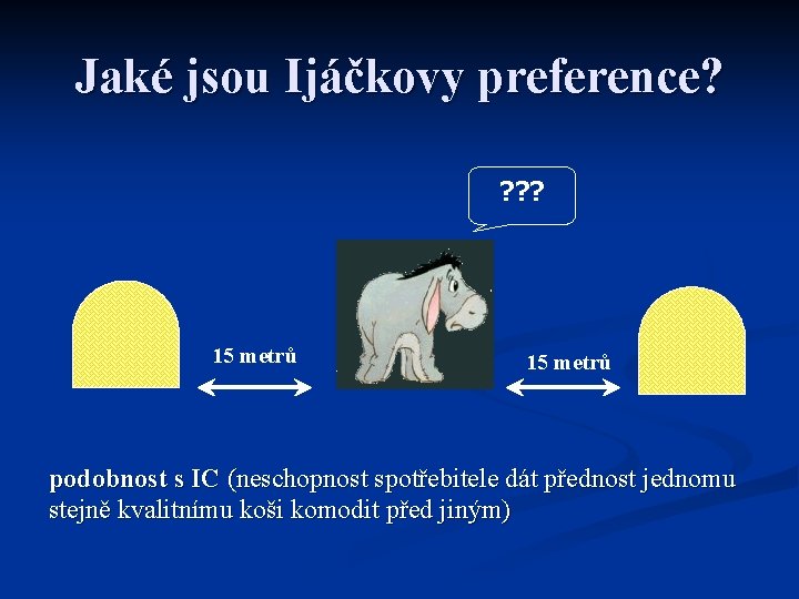 Jaké jsou Ijáčkovy preference? ? 15 metrů podobnost s IC (neschopnost spotřebitele dát přednost