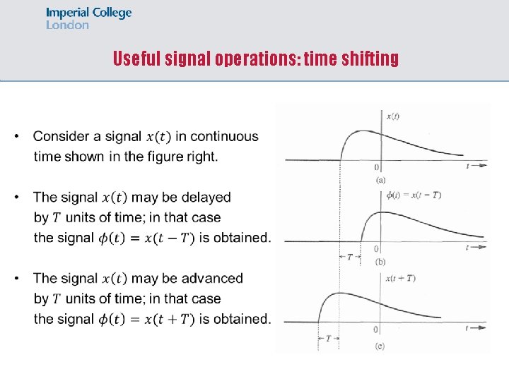 Useful signal operations: time shifting 