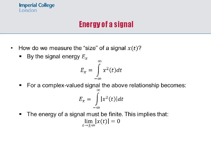 Energy of a signal 
