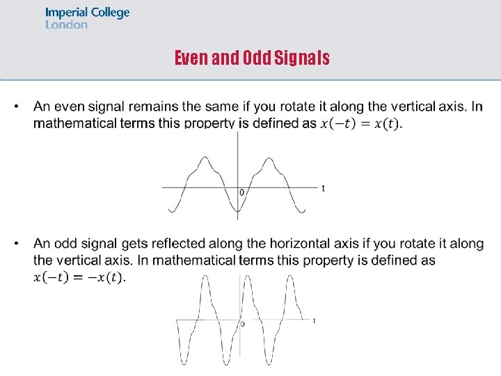 Even and Odd Signals 
