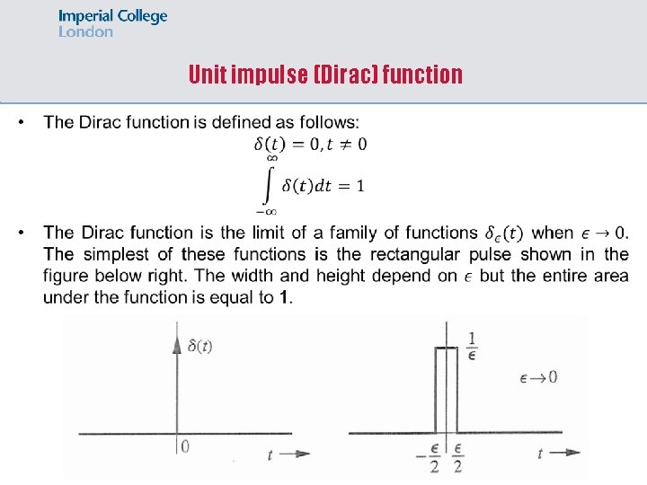 Unit impulse (Dirac) function 