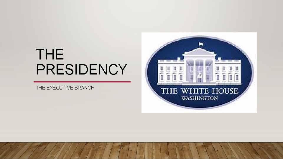 THE PRESIDENCY THE EXECUTIVE BRANCH 