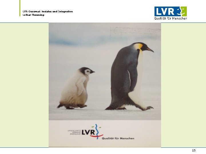 LVR-Dezernat Soziales und Integration Lothar Flemming 15 LVR-Dezernat Soziales und Integration Lothar Flemming 15