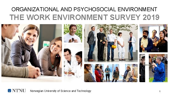 ORGANIZATIONAL AND PSYCHOSOCIAL ENVIRONMENT THE WORK ENVIRONMENT SURVEY 2019 Norwegian University of Science and ORGANIZATIONAL AND PSYCHOSOCIAL ENVIRONMENT THE WORK ENVIRONMENT SURVEY 2019 Norwegian University of Science and