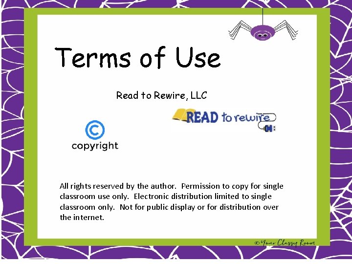 Terms of Use Credits: Read to Rewire, LLC All rights reserved by the author. Terms of Use Credits: Read to Rewire, LLC All rights reserved by the author.