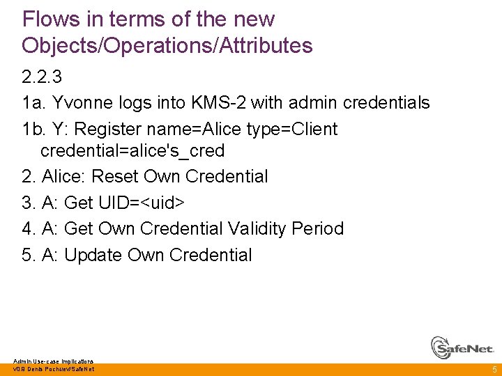 Flows in terms of the new Objects/Operations/Attributes 2. 2. 3 1 a. Yvonne logs