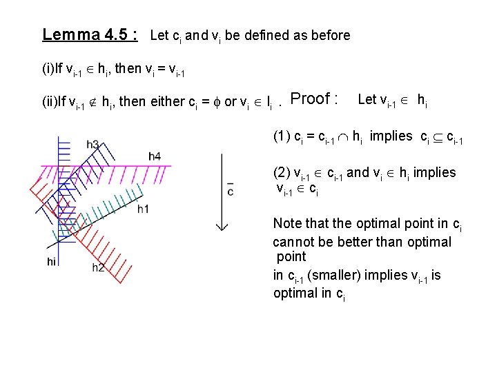 Lemma 4. 5 : Let ci and vi be defined as before (i)If vi-1