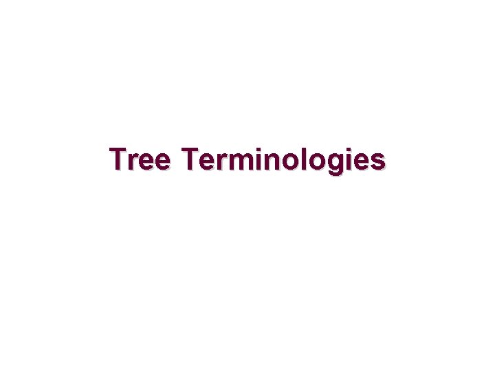 Tree Terminologies 