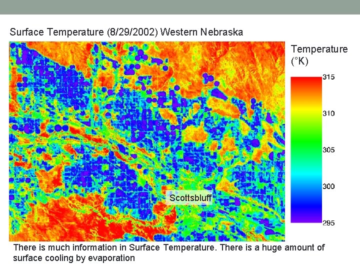 Surface Temperature (8/29/2002) Western Nebraska Temperature (°K) Scottsbluff There is much information in Surface