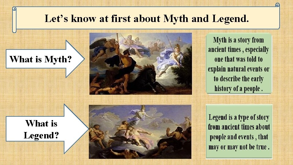 Let’s know at first about Myth and Legend. What is Myth? What is Legend?