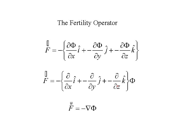 The Fertility Operator The Fertility Operator