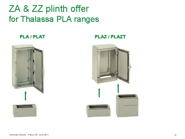 ZA & ZZ plinth offer for Thalassa PLA ranges PLA / PLAT Schneider Electric ZA & ZZ plinth offer for Thalassa PLA ranges PLA / PLAT Schneider Electric
