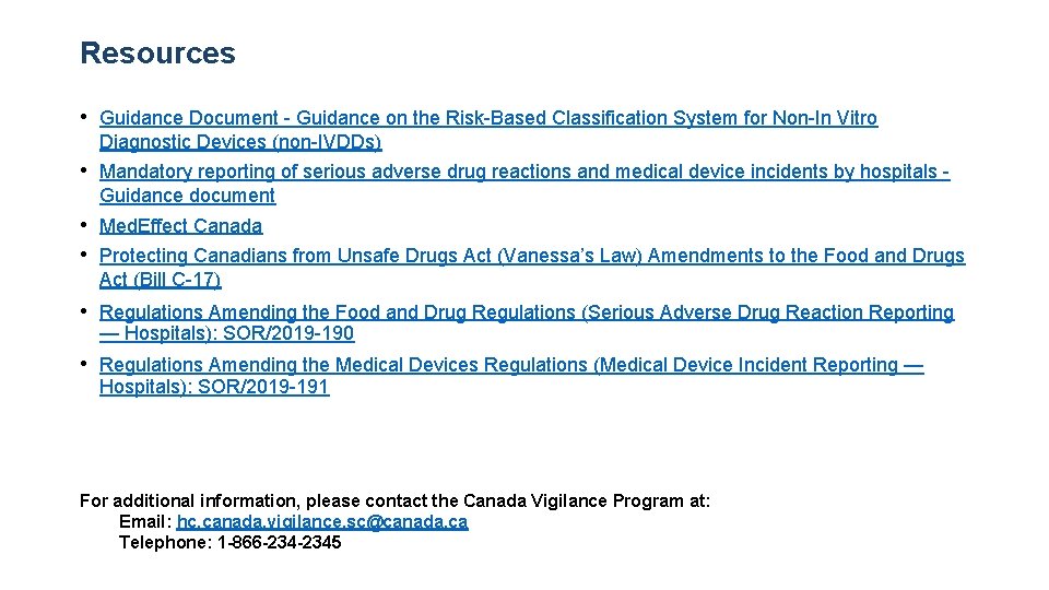 Resources • Guidance Document - Guidance on the Risk-Based Classification System for Non-In Vitro