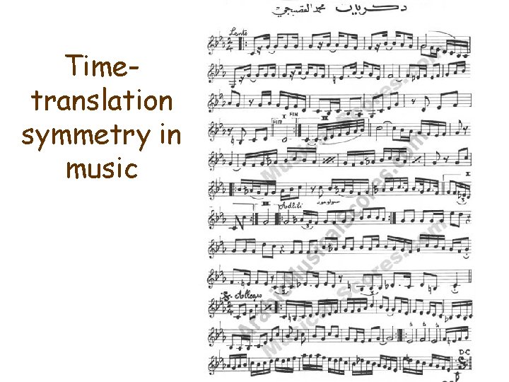 Timetranslation symmetry in music 