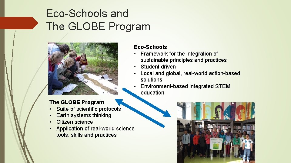 Eco-Schools and The GLOBE Program Eco-Schools • Framework for the integration of sustainable principles