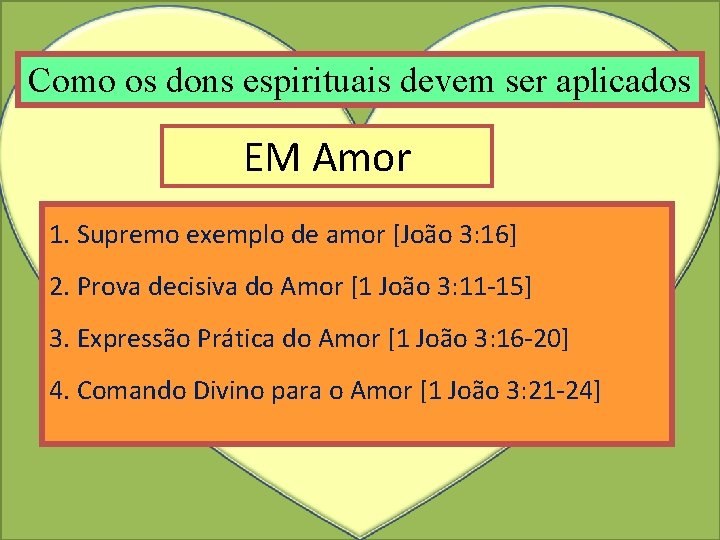 Como os dons espirituais devem ser aplicados EM Amor 1. Supremo exemplo de amor
