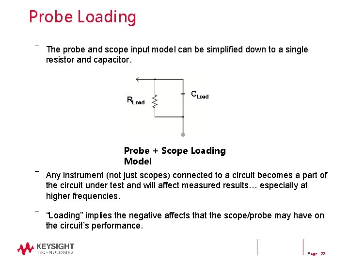 Probe Loading ― The probe and scope input model can be simplified down to