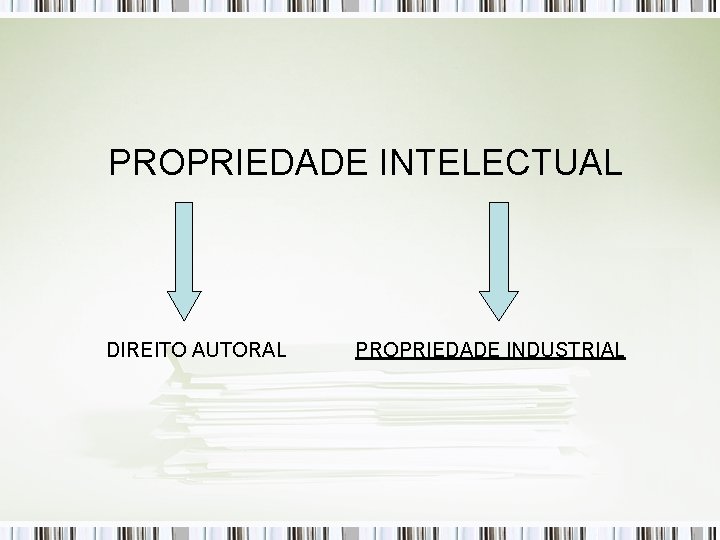 PROPRIEDADE INTELECTUAL DIREITO AUTORAL PROPRIEDADE INDUSTRIAL 