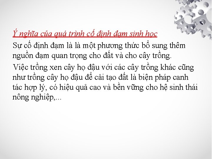 Ý nghĩa của quá trình cố định đạm sinh học Sự cố định đạm