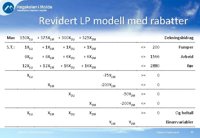 Revidert LP modell med rabatter Max S. T. : 350 X 1 U + Revidert LP modell med rabatter Max S. T. : 350 X 1 U +