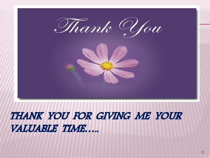 THANK YOU FOR GIVING ME YOUR VALUABLE TIME…. . 35 
