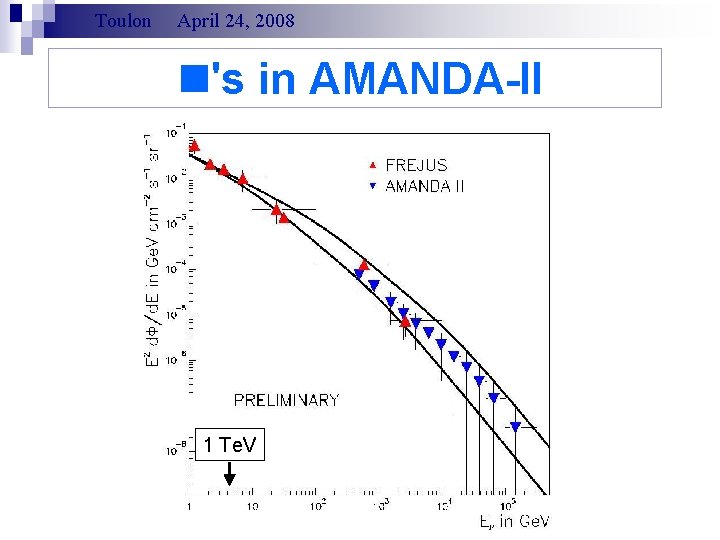 Toulon April 24, 2008 n's in AMANDA-II 1 Te. V 