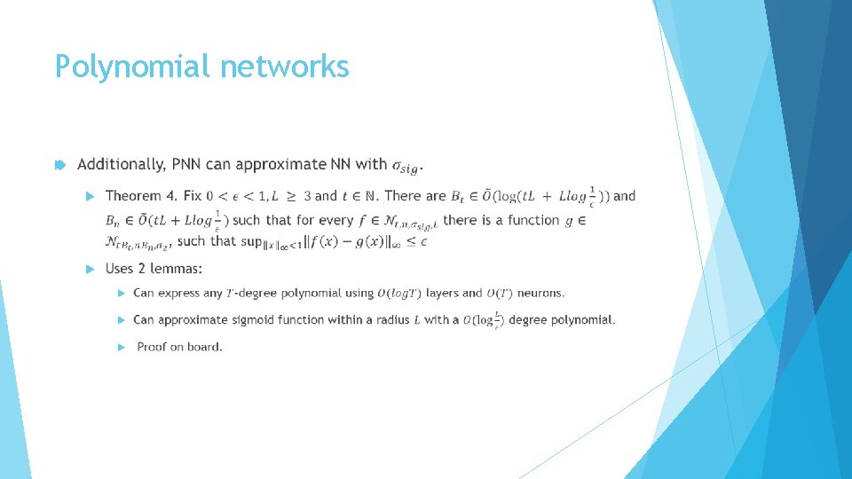 Polynomial networks 
